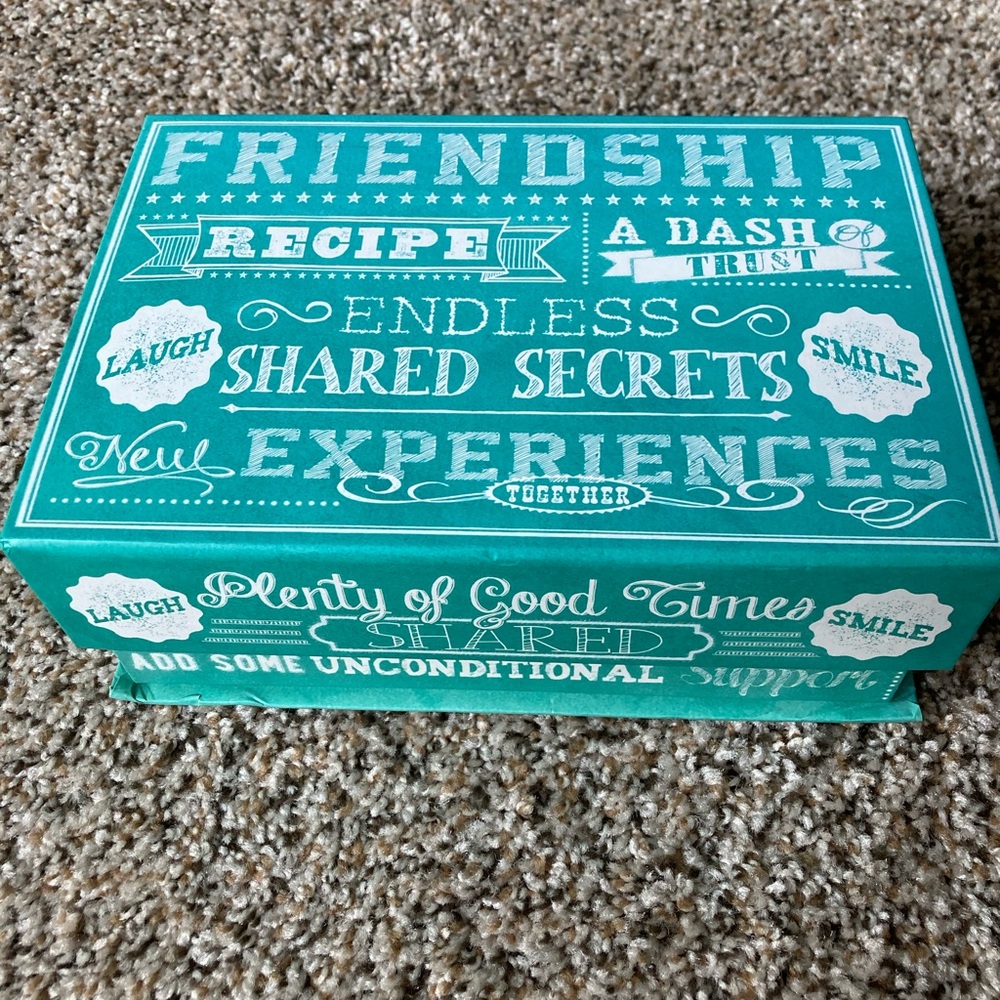 Teal Friendship Recipe Box